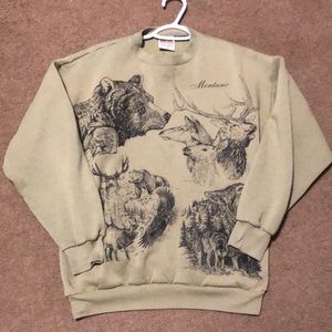 Montana green animal crewneck